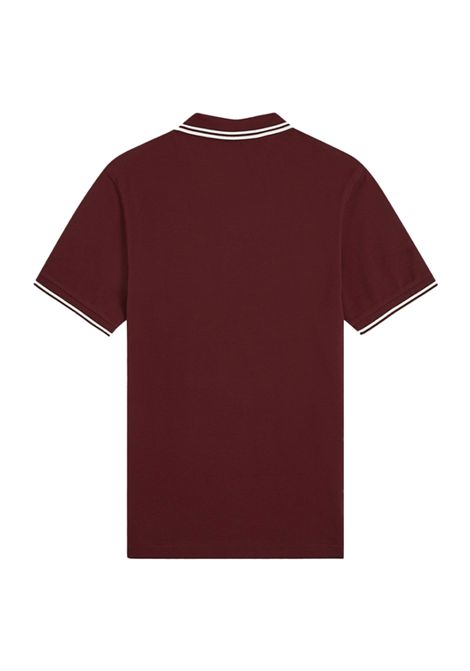 Fred Perry Twin Tipped Shirt Bordeaux White Men FRED PERRY | Polo Shirts | M3600-597